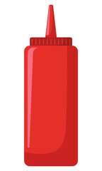 Tomato ketchup flat design vector illustration isolated on white background.