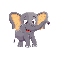 Fototapeta premium happy Elephant cartoon character on white background