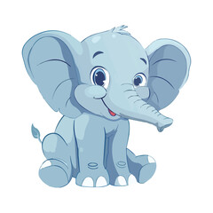 Naklejka premium happy Elephant cartoon character on white background