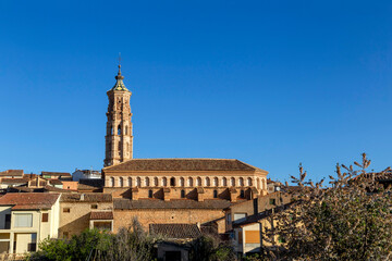 Fototapeta premium Church of San Martín Obispo from the 16th century in San Martin del Rio. Teruel, Aragon, Spain.
