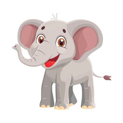 Fototapeta premium happy Elephant cartoon character on white background