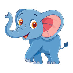 Fototapeta premium happy Elephant cartoon character on white background