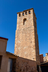 Obraz premium Old tower from the 16th century in Alba del Campo. Teruel, Aragon, Spain.