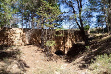Fototapeta premium Renaissance aqueduct of Los Arcos de Teruel from the 16th century. Aragon, Spain.