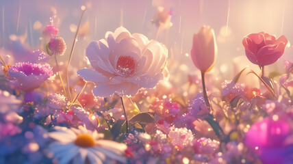 Minimalist Summer Flower Details Background
