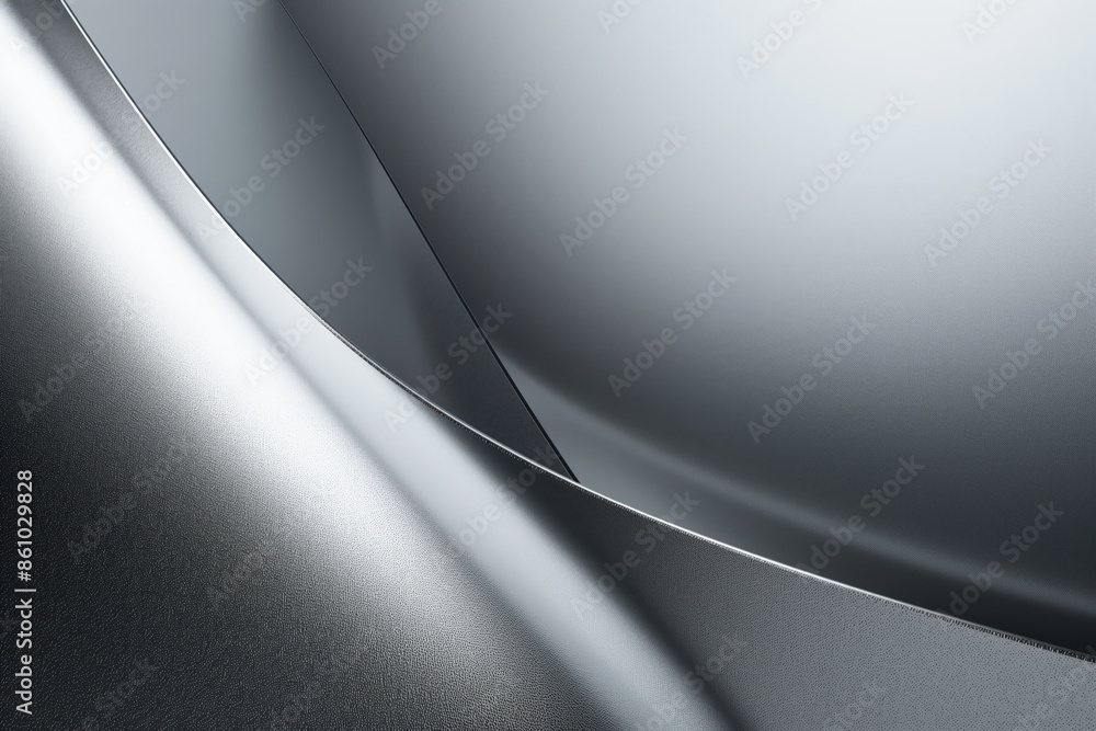 Poster abstract silver metallic background with curved lines forming dynamic composition