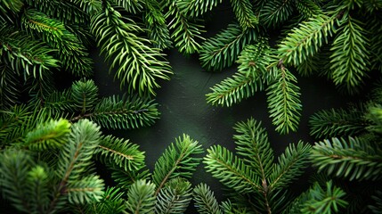 Naklejka premium Green Fir Leaves