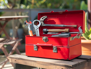 Toolbox in Transparency Sleek Design,
Tool box closed isolated on white background
