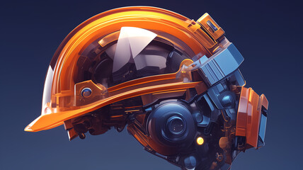 Fototapeta premium Advanced electronic machine virtual helmet 