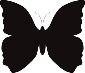 Butterfly stencil in silhouette Black illustration