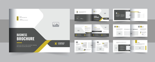 Corporate business landscape brochure layout vector, Creative company profile brochure template design