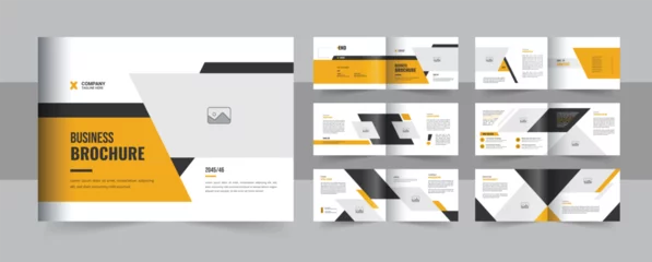 Selbstklebende Fototapeten Dunkelgrau Landscape business brochure layout, 12 pages corporate landscape brochure template design  © Pavel