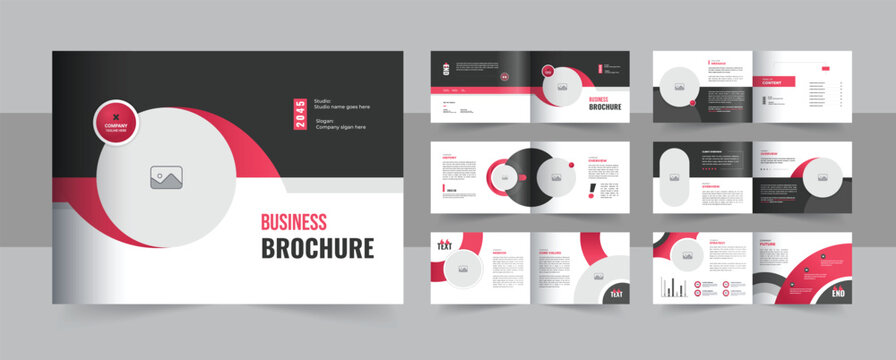 Landscape company profile brochure template design vector, Trendy minimalist brochure template design layout