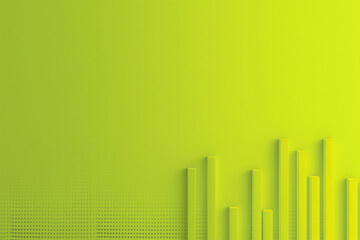 Obraz premium Green abstract minimalist background with growing bars reaching higher