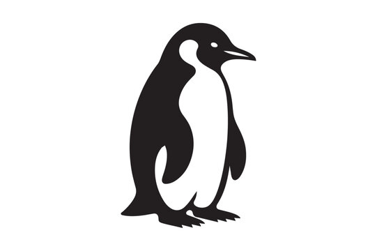 recommend clip art: Penguin silhouette vector art illustration.