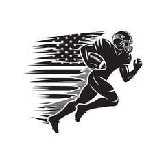 AMERICAN FOOTBALL SILHOUETTE vector illustration