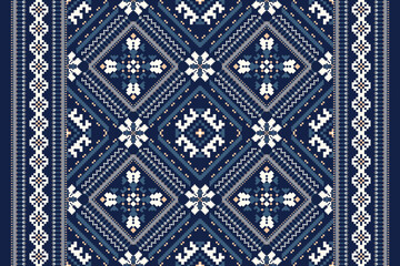 Floral Cross Stitch pattern vector illustration,cross stitch texture fabric.