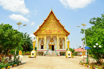 Naklejka premium ラオスの首都ヴィエンチャンにある美しい寺院の風景Beautiful temple scenery in Vientiane, the capital of Laos