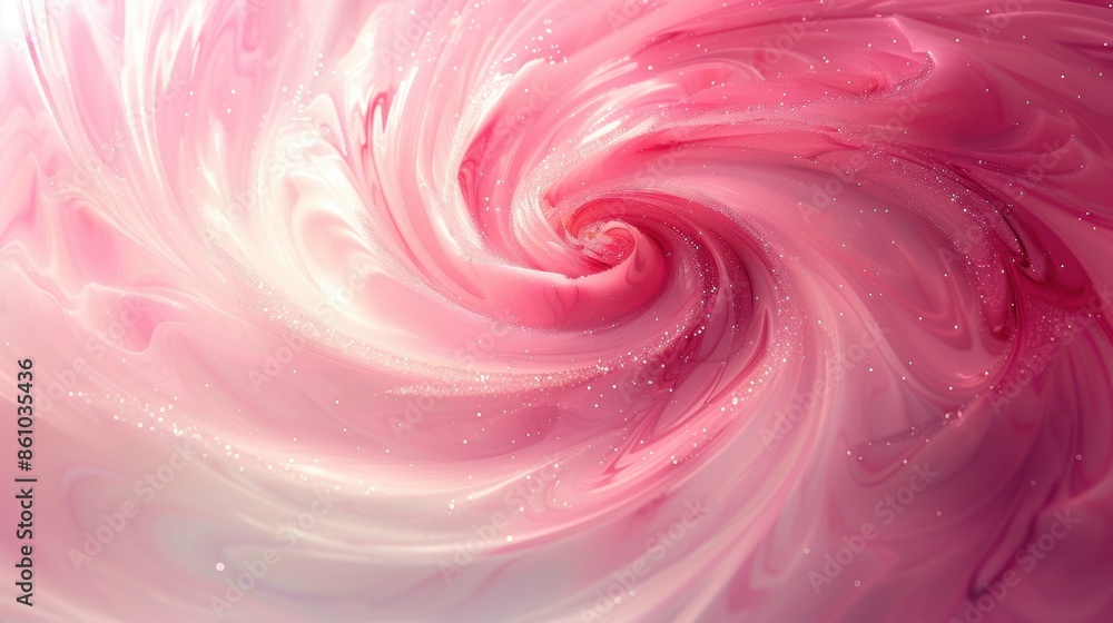 Poster a mesmerizing abstract swirl of pink and white colors, creating a dynamic and fluid pattern with spa