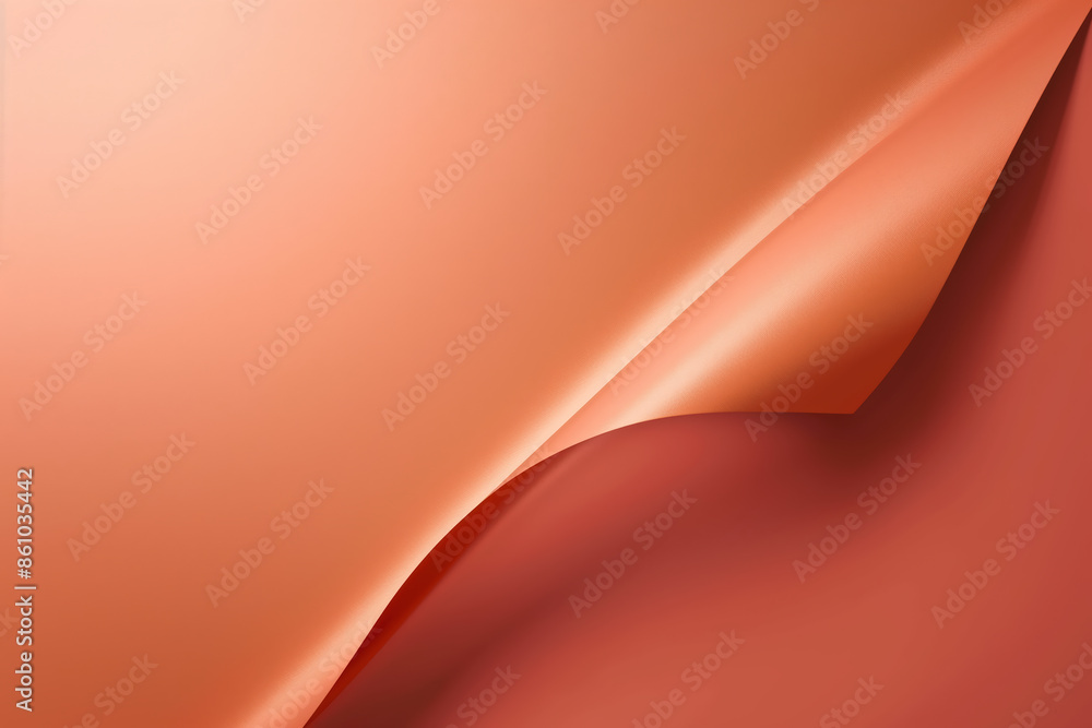 Poster Orange empty paper sheet curl background design minimal