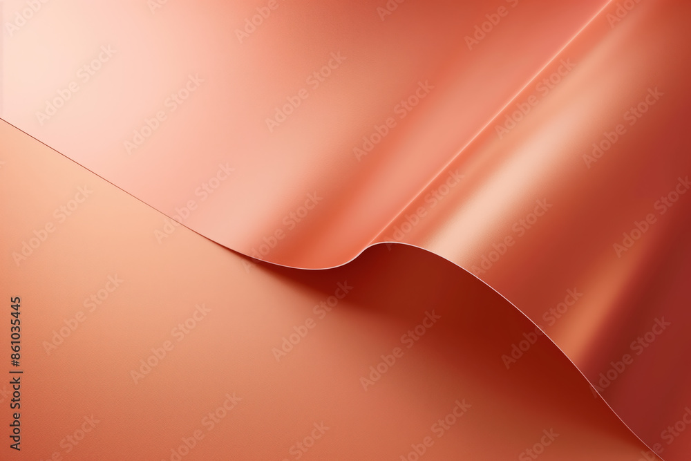 Poster abstract background with wavy sheet of metal creating smooth curved shape