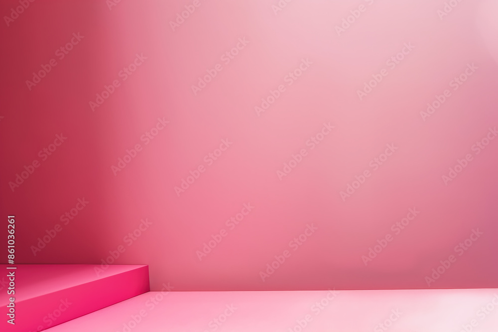 Aufkleber empty pink studio background displaying minimal podium for product placement