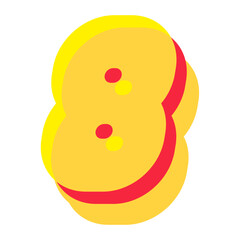 8 number 3d style colorful modern typography for poster, t shirt, flyer, decoration, card, sale banner, printing on fabric, industrial. Cool typeface. Trendy alphabet.