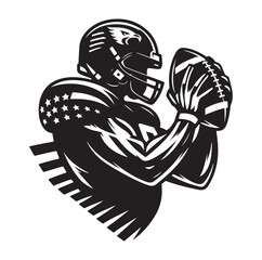 AMERICAN FOOTBALL SILHOUETTE vector illustration