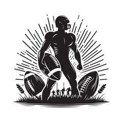 AMERICAN FOOTBALL SILHOUETTE vector illustration