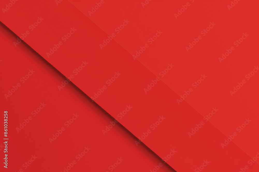 Poster diagonal composition created by two red paper sheets