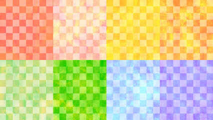 市松 背景素材 カラフル