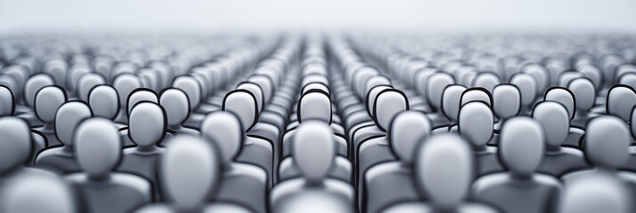 Fototapeta premium Crowd of Identical Figures