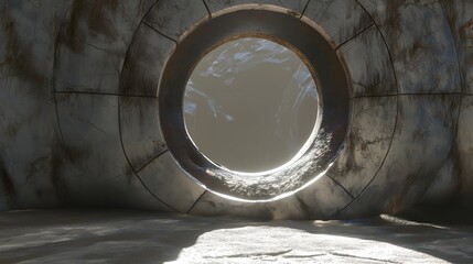 Ancient Stone Portal with Light