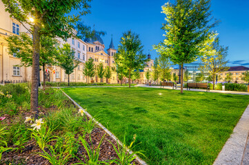 Fototapeta premium Miasto Łódź- widok na Plac Wolności.