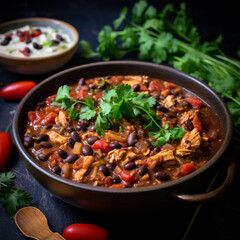 Fototapeta premium Chicken and Bean Chili