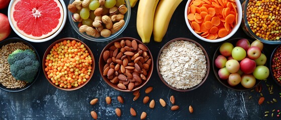 Healthy Food Assortment in Bowls.