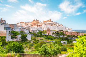 Fototapeta premium Ostuni white town skyline, Brindisi, Apulia Italy. Europe.