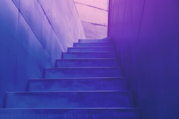 Fototapeta premium Empty stairway leading upwards in modern building