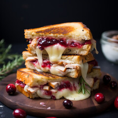 Chicken Brie and Cranberry Grilled Cheese