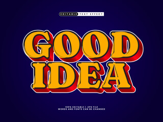 good idea editable text effect in simple and modern text style