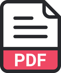 Pdf file icon vector. symbol, sign, extension, format