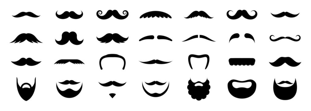 vector of a mustache and beard