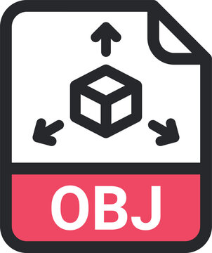 OBJ file icon vector. symbol, sign