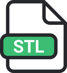 STL file icon vector. symbol, sign