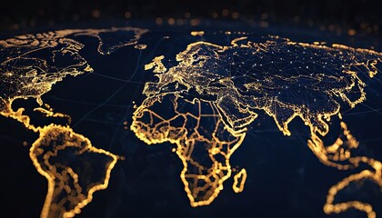 global density map in slack blue tone for technology concepts and network coverage
