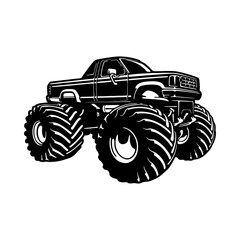 Monster Truck - Off Road Vehicle - Truck 4x4 Off Road - Off-road car for tshirt and emblem