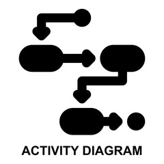 activity diagram, flow chart, workflow, uml, planning, process solid glyph icon