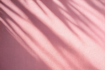 Fototapeta premium Soft Shadows on Soft Pink Wall Background 