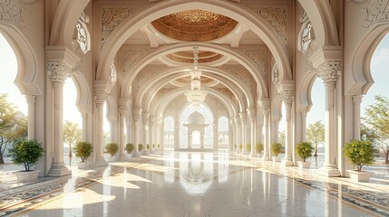 Fototapeta premium Mosque Wall Art: 3D Relief Mural Wallpaper