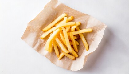 french fries on white background